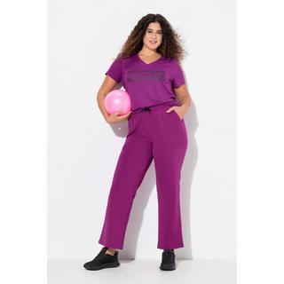 Ulla Popken  Pantalon de jogging, jambe droite et taille élastique 