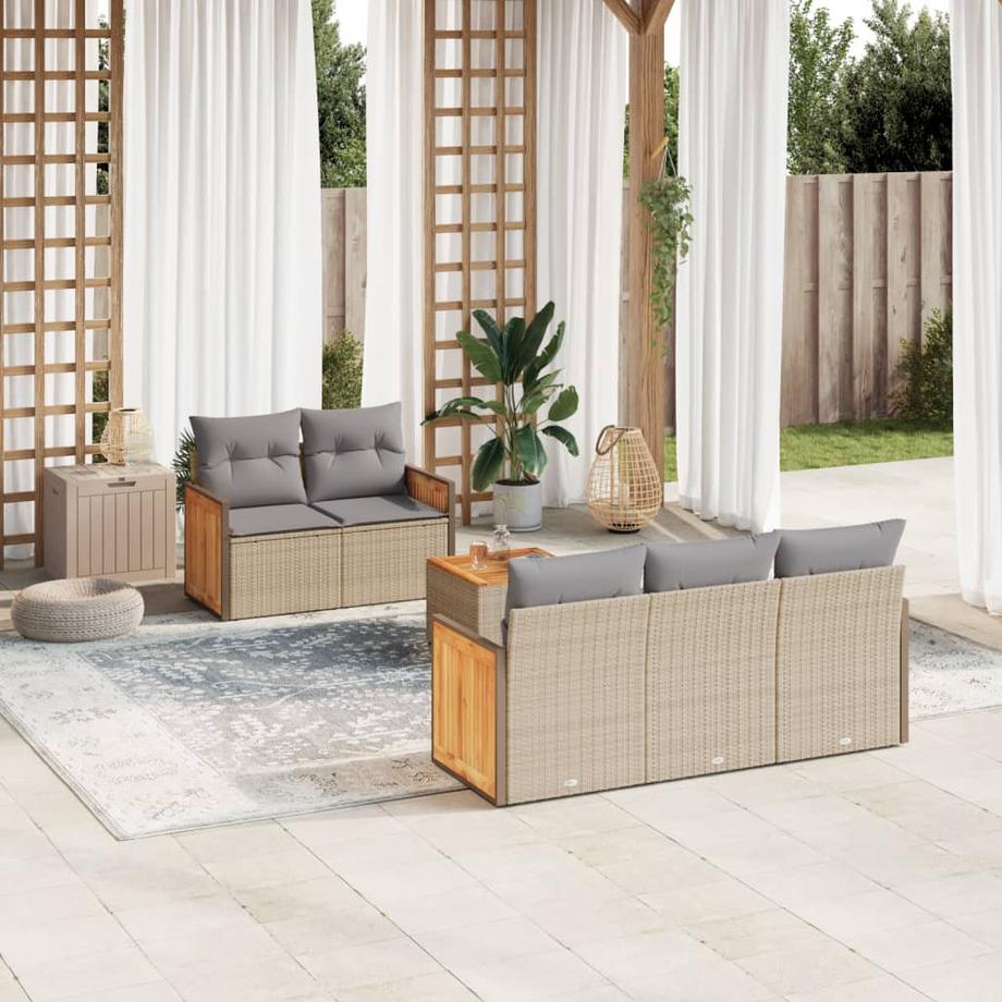 VidaXL Ensemble de canapés de jardin rotin synthétique  