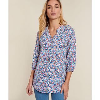 Damart  Blouse crêpe fleurie. 