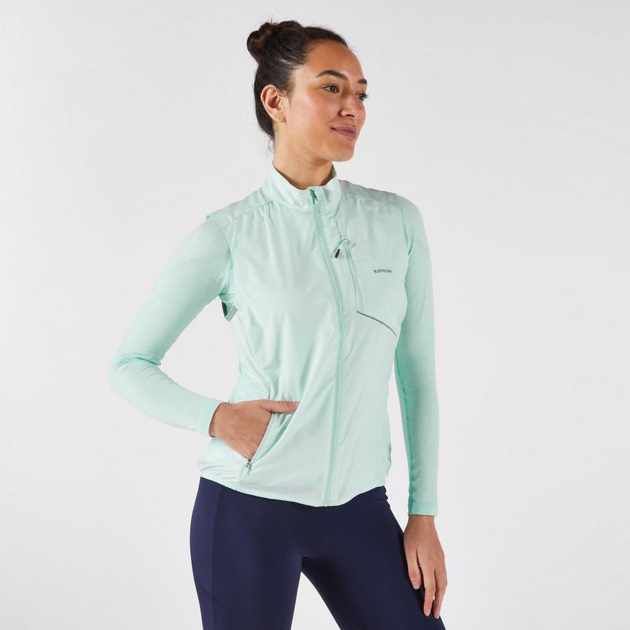 KIPRUN  Winddichte, ärmellose Laufjacke , Kiprun Run wind 500 Hellgrün 