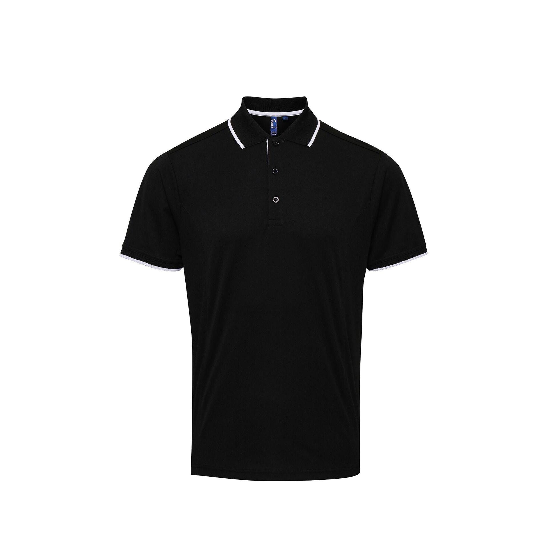 Image of Kontrast Coolchecker Polo Shirt Herren Schwarz XL