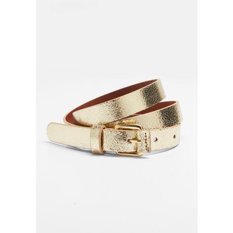 Damart  Ceinture fine coloris doré en cuir 