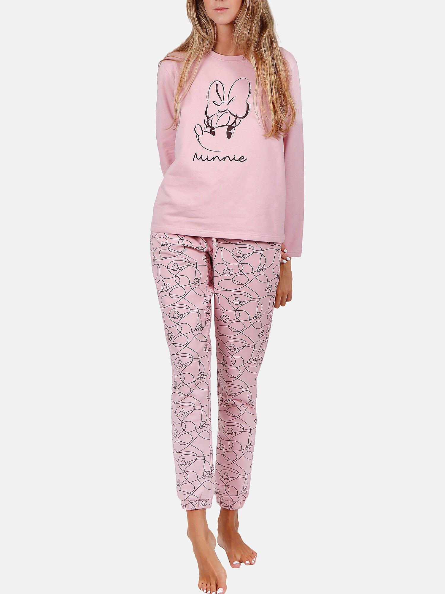 Admas  Pyjama tenue d'intérieur pantalon top long Minnie Soft Disney 