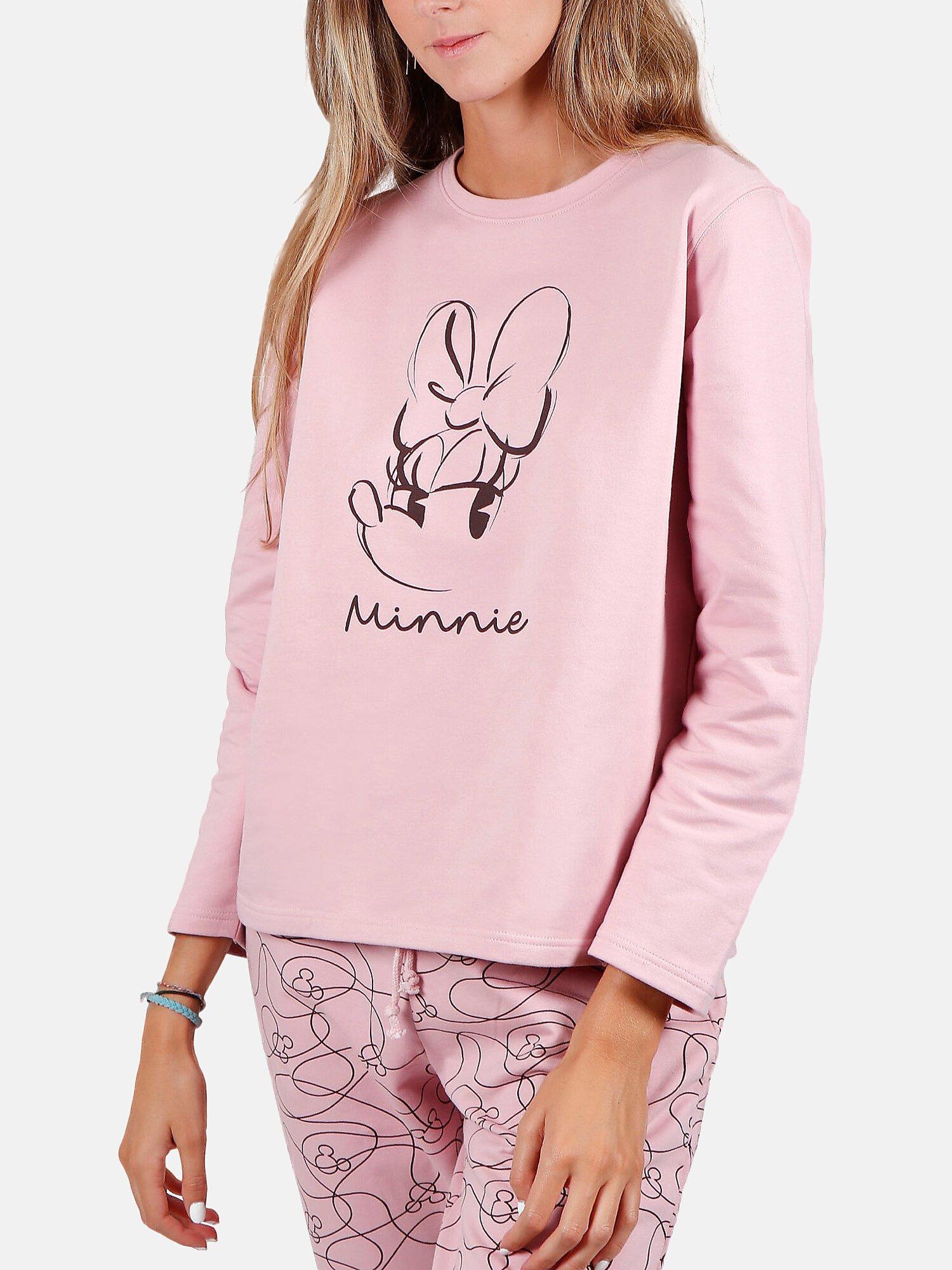 Admas  Pyjama tenue d'intérieur pantalon top long Minnie Soft Disney 