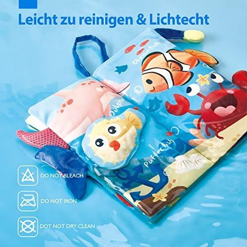 Activity-board  Babybuch Baby Stoffbuch - 2 Stück Buch Babyspielzeug - 3D Bilderbuch Stoffbücher Fühlbuch 