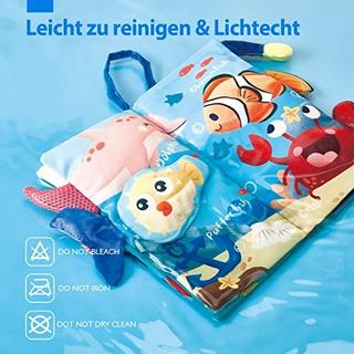 Activity-board  Babybuch Baby Stoffbuch - 2 Stück Buch Babyspielzeug - 3D Bilderbuch Stoffbücher Fühlbuch 