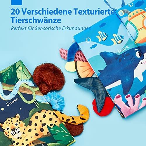 Activity-board  Babybuch Baby Stoffbuch - 2 Stück Buch Babyspielzeug - 3D Bilderbuch Stoffbücher Fühlbuch 