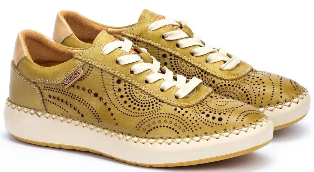 Image of W6b-6996 - Leder Sneaker Damen Gelb 36