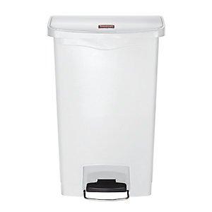 Rubbermaid Collecteur de tri à pédale SLIM JIM®, capacité 50 l, l x h x p 456 x 719 x 292 mm, blanc.  