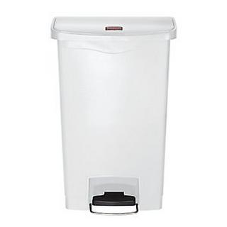 Rubbermaid Collecteur de tri à pédale SLIM JIM®, capacité 50 l, l x h x p 456 x 719 x 292 mm, blanc.  