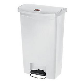 Rubbermaid Collecteur de tri à pédale SLIM JIM®, capacité 50 l, l x h x p 456 x 719 x 292 mm, blanc.  