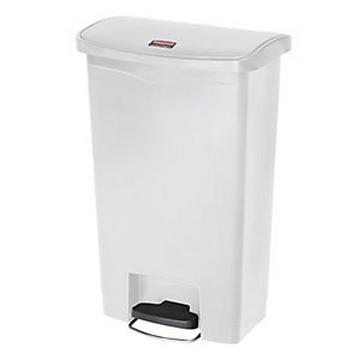 Contenitore a pedale SLIM JIM®, capacità 50 l, largh. x alt. x prof. 456 x 719 x 292 mm, bianco.