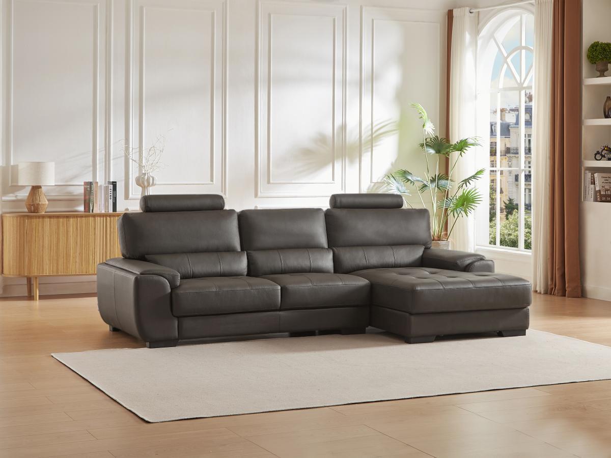 Vente-unique Ecksofa Leder Ecke Rechts METROPOLITAN II  