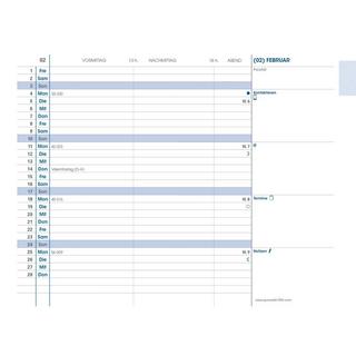 QUO-VADIS Quo Vadis - Terminkalender - 2025 - Plain - Monatskalender - Deutsch - Impala - Blau - Jan/Dez - 10x15 cm - Clairefontaine-Papier Weiß - Hergestellt in Frankreich  