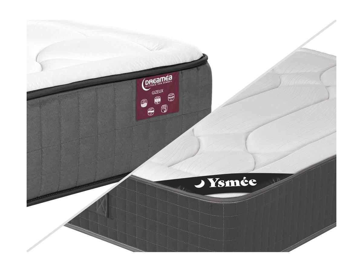 Ysmée Ensemble 140 x 190 cm sommier coffre blanc + matelas mémoire de forme ép.28cm - GIZEUX de YSMÉE  