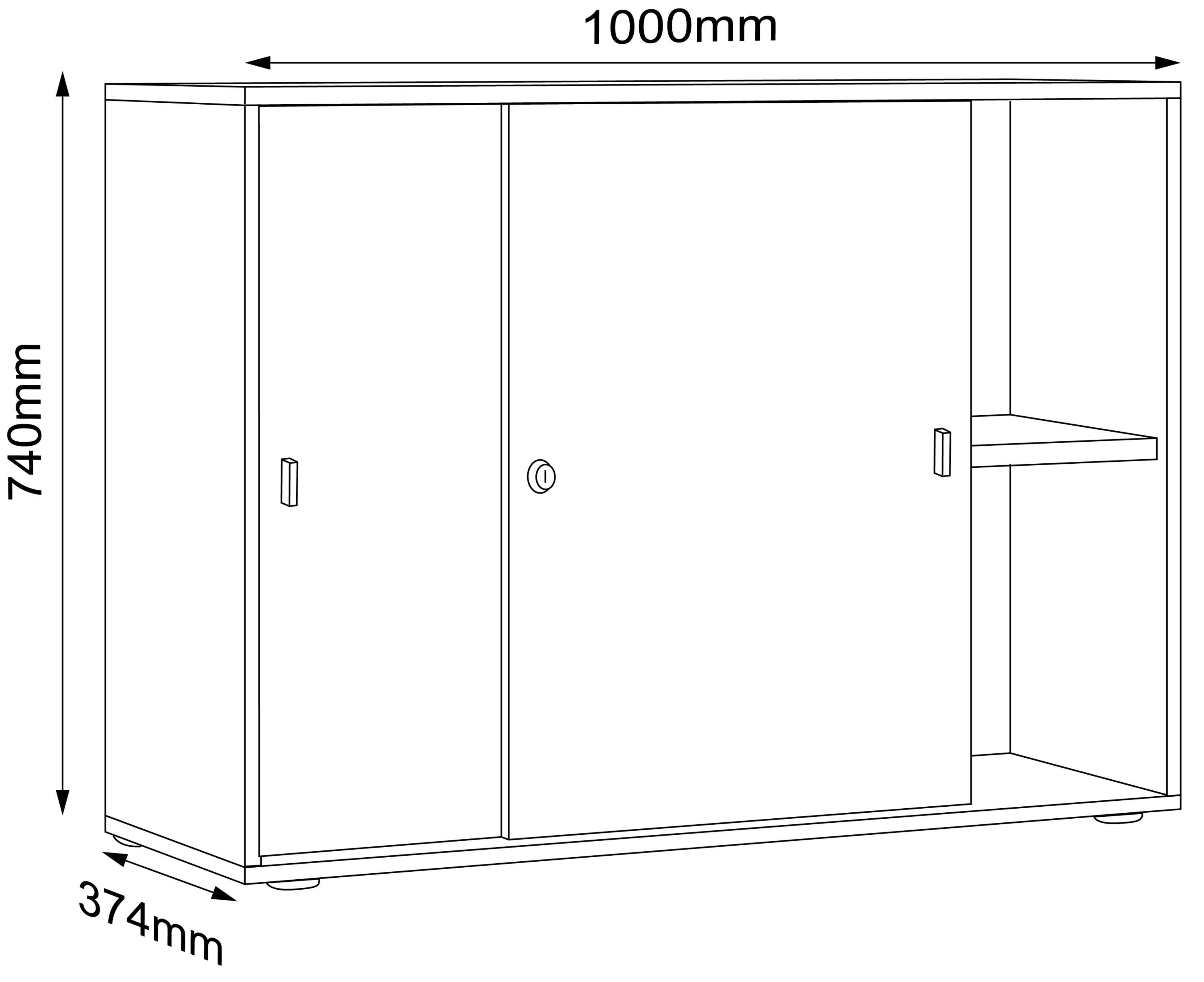 VCM Büroschrank Schiebetüren Salia 2fach 100  