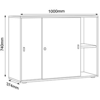 VCM Büroschrank Schiebetüren Salia 2fach 100  