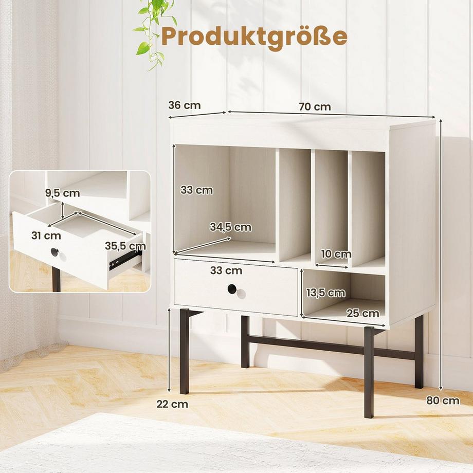 Northix Vinyl-Aufbewahrungsständer mit Schublade  