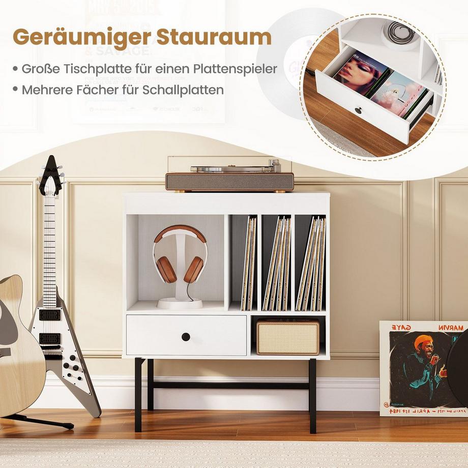 Northix Vinyl-Aufbewahrungsständer mit Schublade  