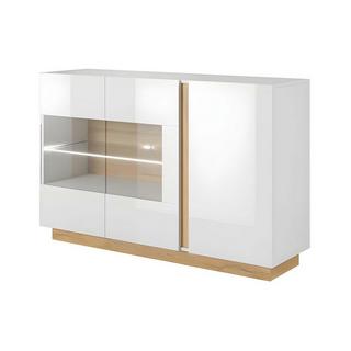 Vente-unique Sideboard MURARI 3 Türen Mit LEDs Hochglanz Eiche  