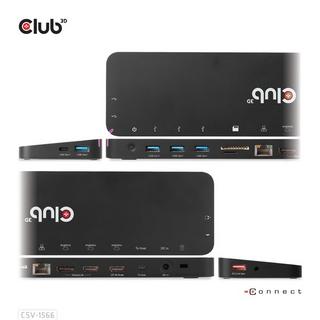 Club3D  CSV-1566 replicatore di porte e docking station per notebook USB 3.2 Gen 1 (3.1 Gen 1) Type-C Nero 