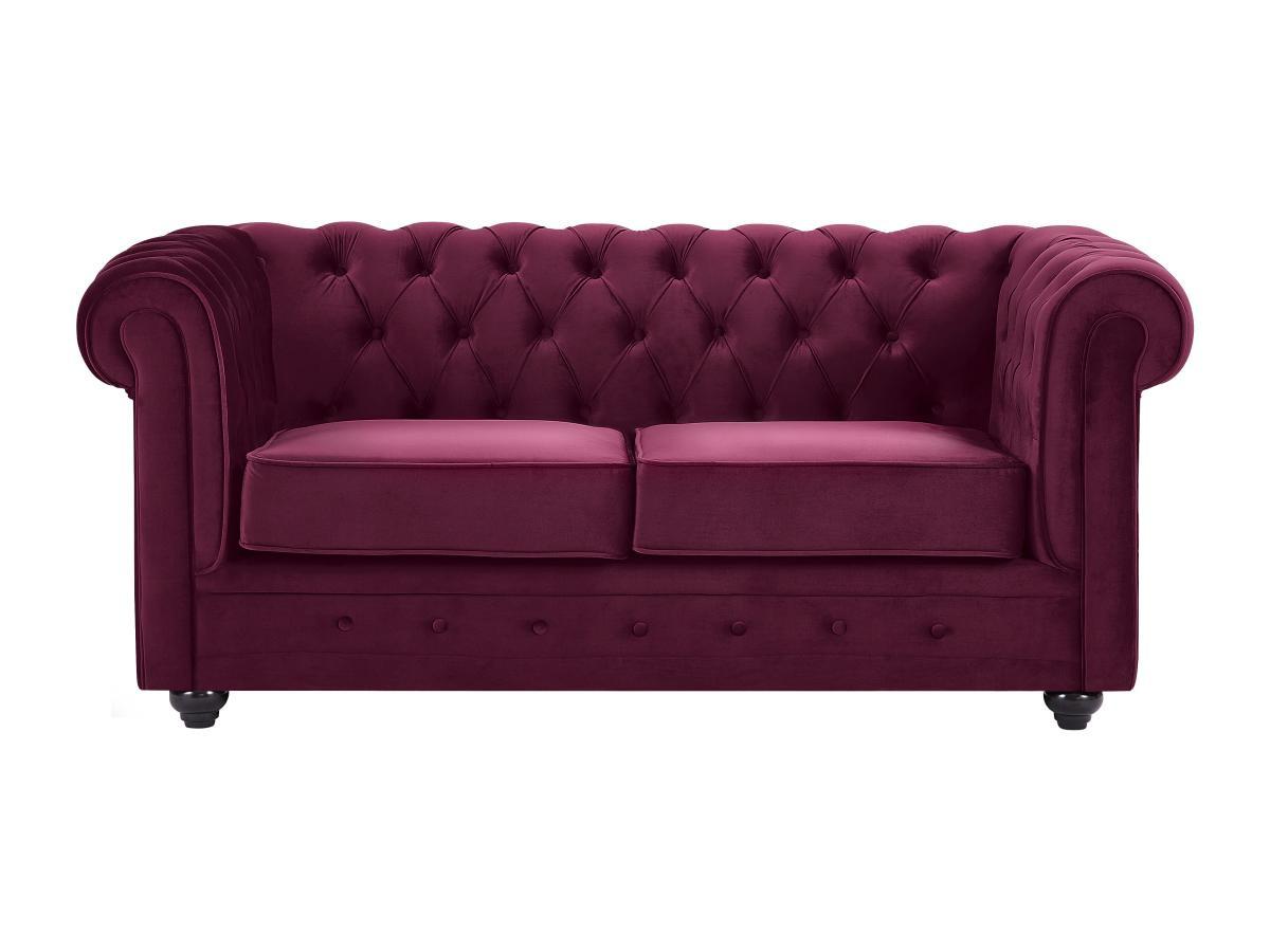 Vente-unique Sofa 2-Sitzer - Samt - Purpur - CHESTERFIELD  