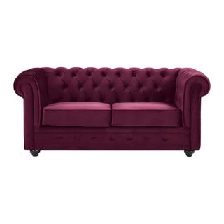 Vente-unique Sofa 2-Sitzer - Samt - Purpur - CHESTERFIELD  