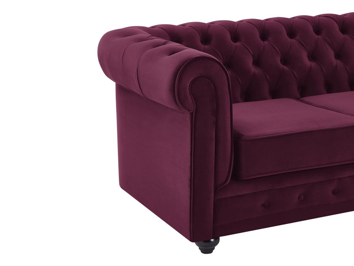 Vente-unique Sofa 2-Sitzer - Samt - Purpur - CHESTERFIELD  