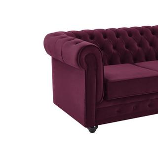 Vente-unique Sofa 2-Sitzer - Samt - Purpur - CHESTERFIELD  