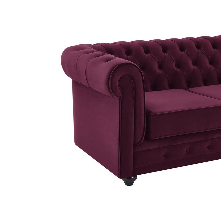 Vente-unique Sofa 2-Sitzer - Samt - Purpur - CHESTERFIELD  