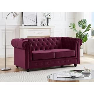 Vente-unique Sofa 2-Sitzer - Samt - Purpur - CHESTERFIELD  