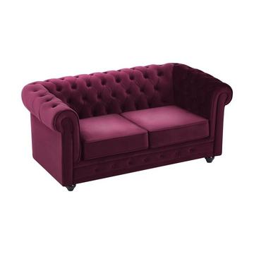 Sofa 2-Sitzer - Samt - Purpur - CHESTERFIELD