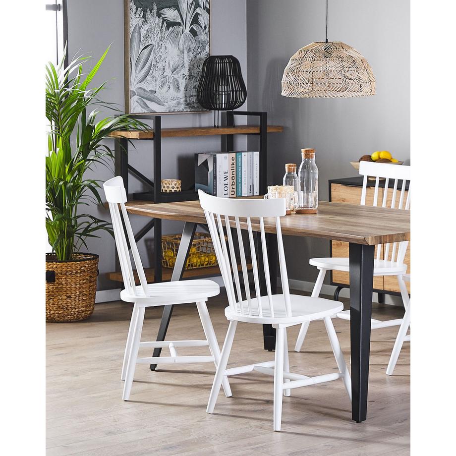 Beliani Set di 2 sedie da pranzo en Legno di caucciù Retrò BURGES  