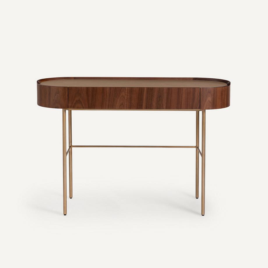 AM.PM Konsolenschreibtisch mit Walnussfurnier und Leder  