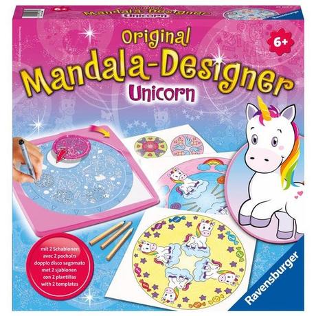 Ravensburger  Ravensburger Mandala Designer Unicorn 29703, Zeichnen lernen für Kinder ab 6 Jahren, Zeichen-Set mit Mandala-Schablonen für farbenfrohe Mandalas 