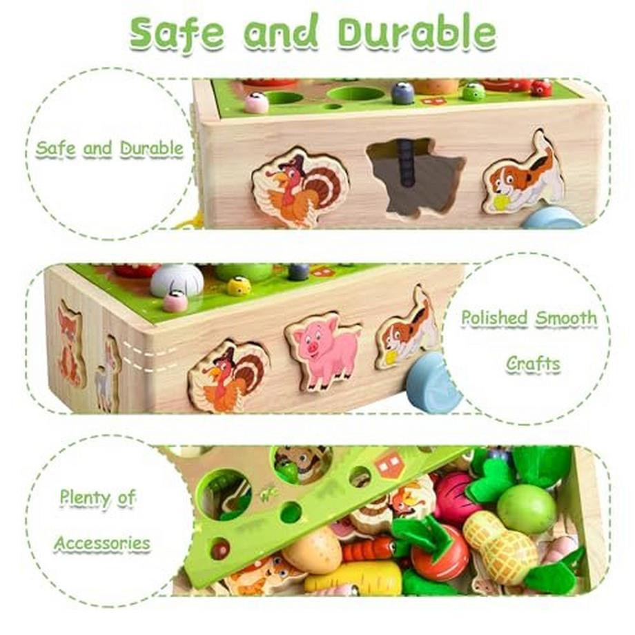 Activity-board  Jouets en bois bébé à partir de 3 ans jeu de tri des couleurs des formes de reconnaissance des animaux végétaux 