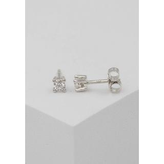 MUAU Schmuck  Clous d'oreilles solitaire 4 poignées en or blanc 750 diamants 0,20ct. 4mm 