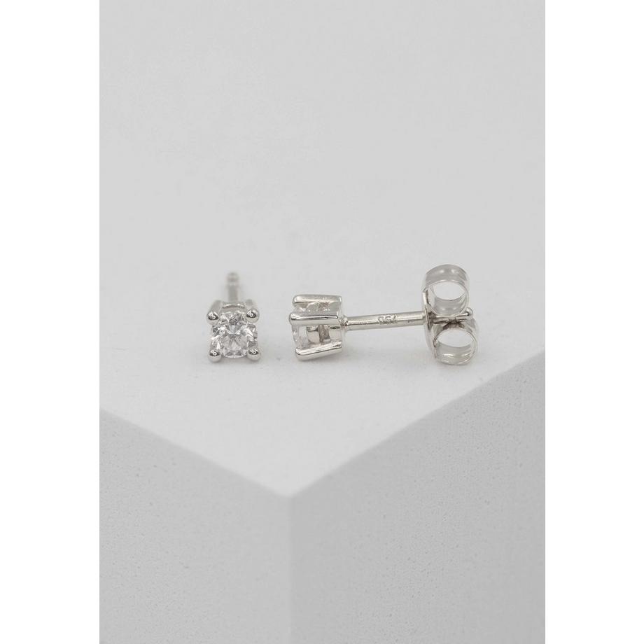 MUAU Schmuck  Solitär Ohrstecker 4-Griff-Fassung Weissgold 750 Brillanten 0.20ct. 4mm 