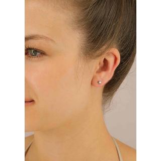 MUAU Schmuck  Clous d'oreilles solitaire 4 poignées en or blanc 750 diamants 0,20ct. 4mm 