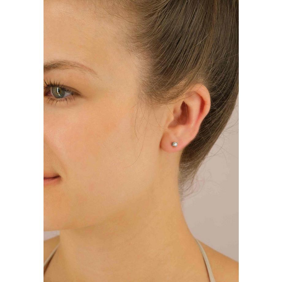 MUAU Schmuck  Solitär Ohrstecker 4-Griff-Fassung Weissgold 750 Brillanten 0.20ct. 4mm 