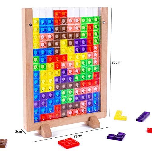 Activity-board  Jouet cérébral transparent en 3D, jeu de puzzle Tetris, jouet cérébral en blocs colorés intelligents 