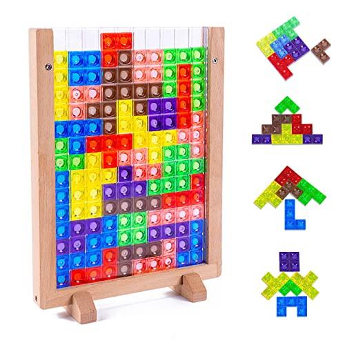 Activity-board  Jouet cérébral transparent en 3D, jeu de puzzle Tetris, jouet cérébral en blocs colorés intelligents 