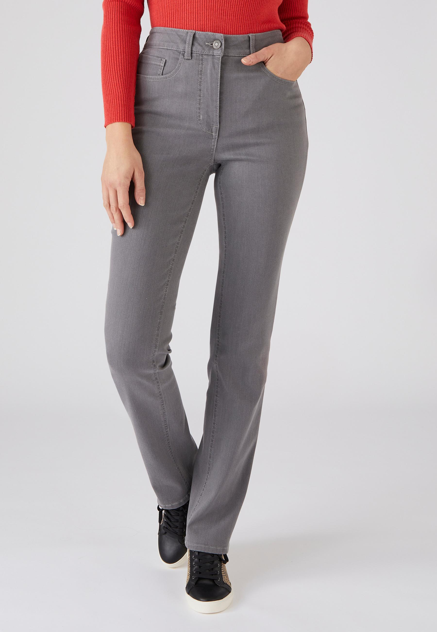 Image of Gerade Geschnittene Jeans, 2 Körpergrößen, Perfect Fit By . Damen Grau 44