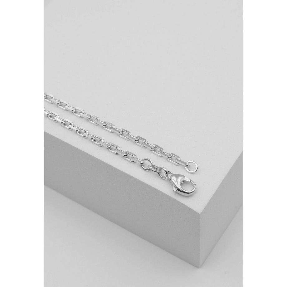 Collier forçat or blanc 750, 2.9mm, 50cm