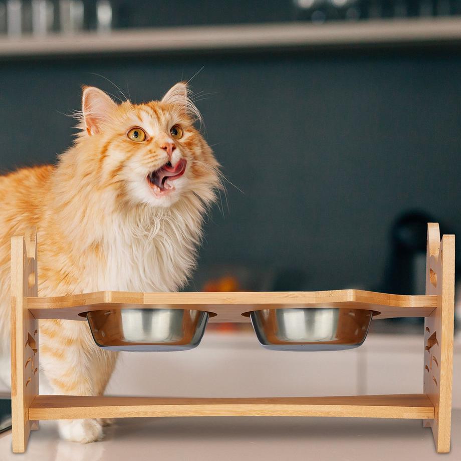 B2X  Station d'alimentation réglable en hauteur pour chats 