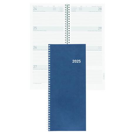 Biella Agenda de bureau long Twist, Wire-O - Bleu  