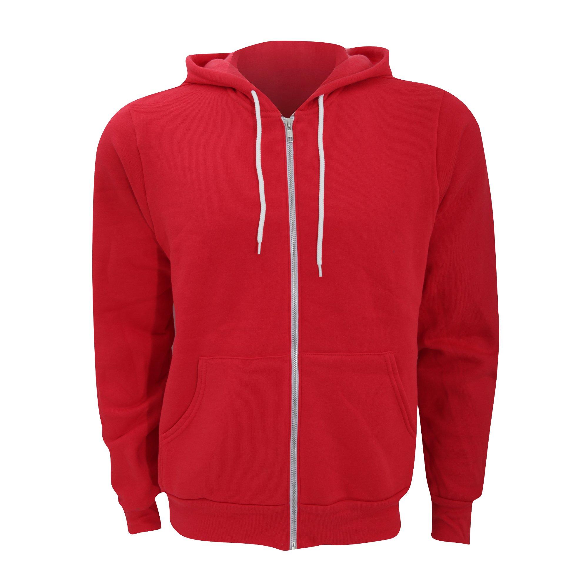 Image of Canvas Fleece Kapuzenjacke Damen Rot Bunt L