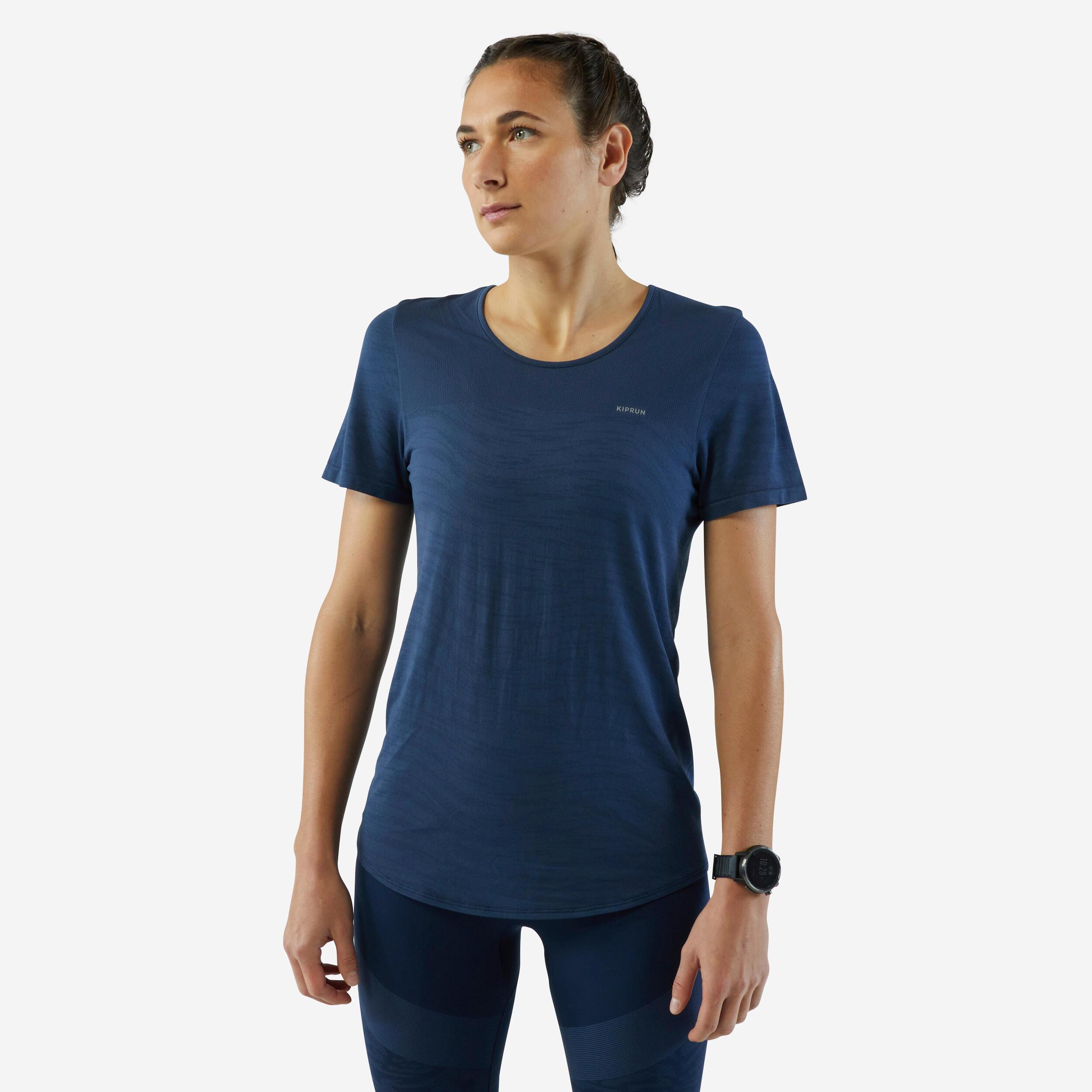 Image of Kurzarmshirt - Care Damen Blau Bedruckt XS
