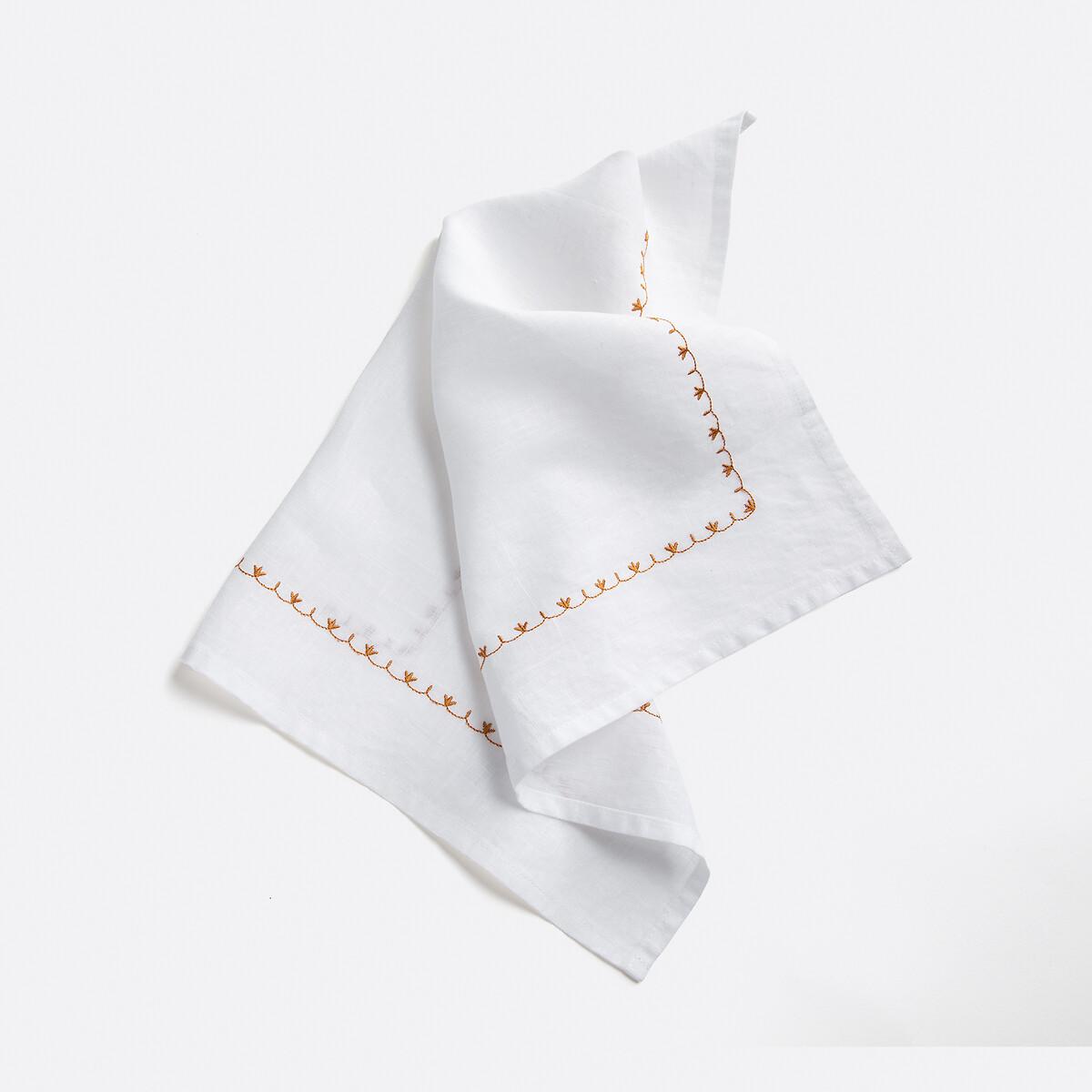 La Redoute Intérieurs 2er-Set bestickte Leinenservietten Mynia  