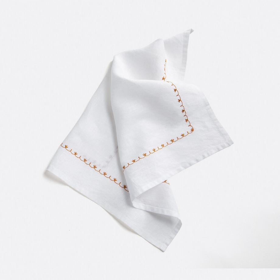 La Redoute Intérieurs 2er-Set bestickte Leinenservietten Mynia  